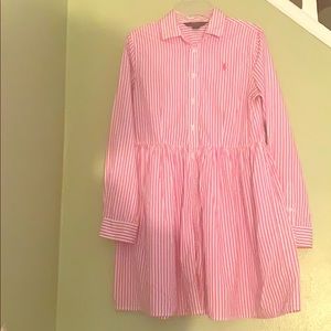 Pink & White polo shirt dress